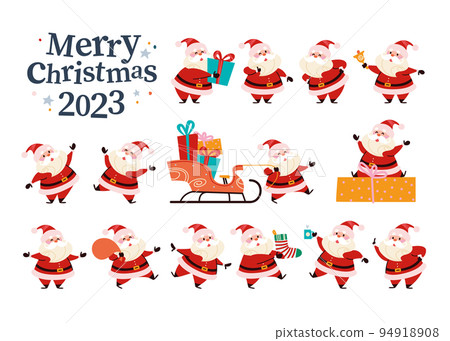 Santa Claus different characters isolated collection.  94918908