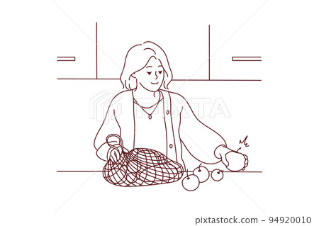 Woman with fresh vegetables and fruits Woman with fresh vegetables and fruits 94920010