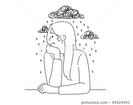 Unhappy woman suffer from depression Unhappy woman suffer from depression 94920491