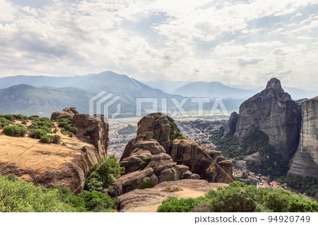 Unique Meteora cliff formation created some 60 million years ago in the Tertiary period 94920749