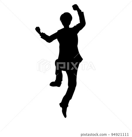 Silhouette of office worker jumping 94921111