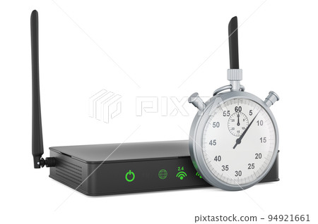 Router with stopwatch. 3D rendering Router with stopwatch. 3D rendering 94921661