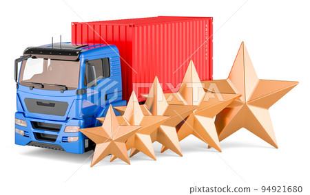 Cargo truck with five golden stars. 3D rendering 94921680