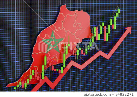 Economic growth in Morocco, uptrend market, concept. 3D rendering 94922271