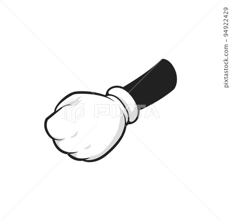 Hand with clenched fist, protest and fight gesture. Vector palm folded in fist, cartoon arm in glove, comic gesture. Vector arm with folded fingers, nonverbal communication sign of anger and rebel Hand with clenched fist, protest and fight gesture. Vector palm folded in fist, cartoon arm in glove, comic gesture. Vector arm with folded fingers, nonverbal communication sign of anger and rebel 94922429