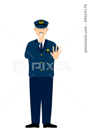 高級男警察擺姿勢,吹口哨制止 高級男警察擺姿勢,吹口哨制止 94924179