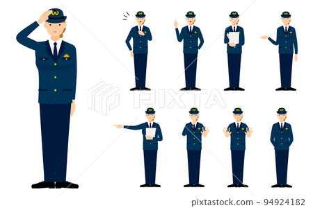 9 pose sets for senior female police officers, salutes, restraints, crackdowns, etc. 9 pose sets for senior female police officers, salutes, restraints, crackdowns, etc. 94924182