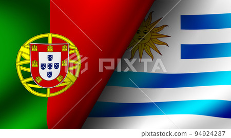 2022 Qatar World Cup / Group League match card illustration (Portugal VS Uruguay) 2022 Qatar World Cup / Group League match card illustration (Portugal VS Uruguay) 94924287