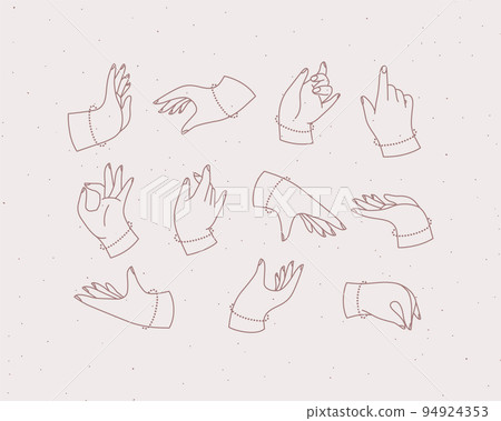 Renaissance hand different positions light pink Renaissance hand different positions light pink 94924353