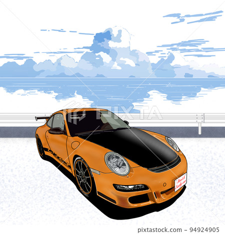 跑車汽車插畫背景 跑車汽車插畫背景 94924905