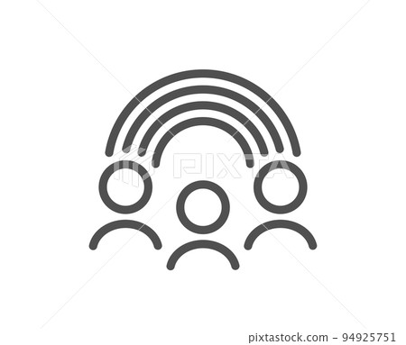 Inclusion line icon. Equity culture sign. Gender diversity symbol. Quality design element. Linear style inclusion icon. Editable stroke. Vector 94925751