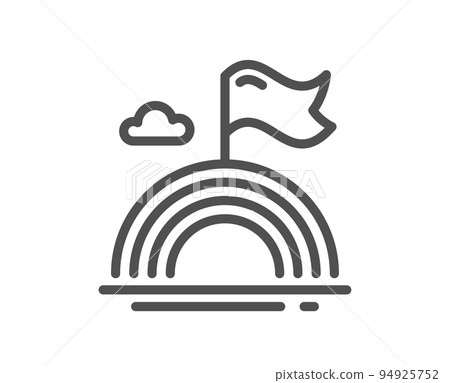 Lgbt line icon. Pride flag with rainbow sign. Gender diversity symbol. Quality design element. Linear style lgbt icon. Editable stroke. Vector 94925752