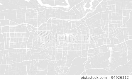 White and light grey Jinan city area vector background map, roads and water illustration. Widescreen proportion, digital flat design. White and light grey Jinan city area vector background map, roads and water illustration. Widescreen proportion, digital flat design. 94926312