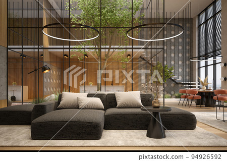 Modern style conceptual interior room 3d illustration 94926592