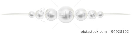 Realistic pearl divider. Luxury jewel wedding decoration 94928102