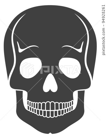 Skull black icon. Front head bone structure Skull black icon. Front head bone structure 94928261