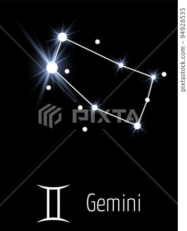Gemini constellation. Astrology card template. Horoscope sign 94928535