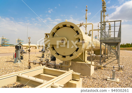 Gas equipment gas pipeline piston launch chamber front view of the locking mechanism 94930261