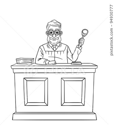 Judge Isolated Coloring Page for Kids Judge Isolated Coloring Page for Kids 94930777