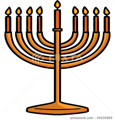Hanukkah Menorah Cartoon Colored Clipart  94930969