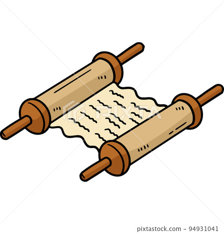 Hanukkah Torah Scroll Cartoon Colored Clipart 94931041