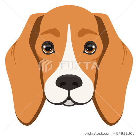 Beagle head icon. Cute puppy face. Dog emotion 94931305
