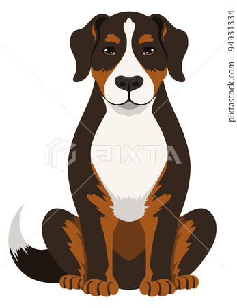 Sennenhund icon. Swiss mountain dog. Pure breed pet Sennenhund icon. Swiss mountain dog. Pure breed pet 94931334