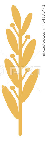 Grain ear icon. Yellow rye symbol. Farm crop 94931441
