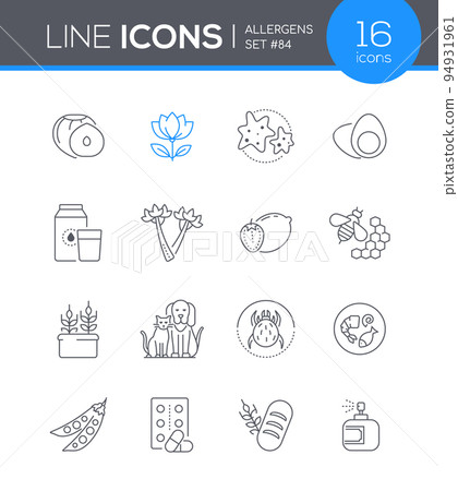 Allergens - modern line design style icon set 94931961
