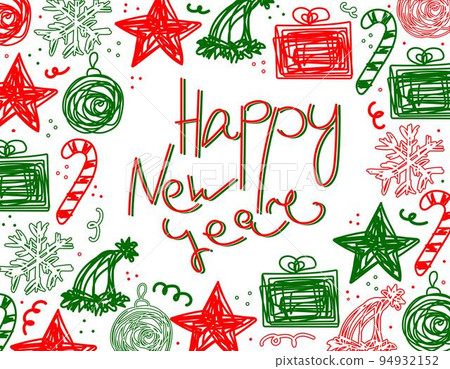 Vector Happy New Year frame with lettering 94932152