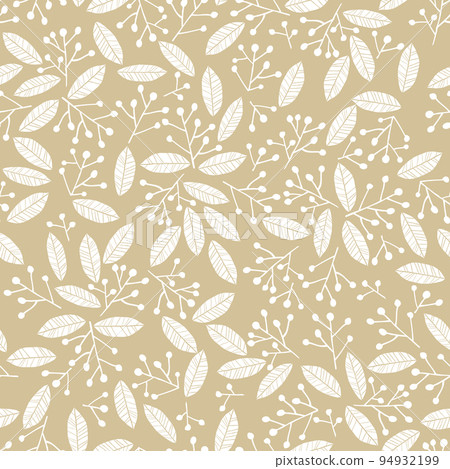 Scandinavian leaves seamless pattern. Design for textiles, wallpaper, wrapping paper. Scandinavian leaves seamless pattern. Design for textiles, wallpaper, wrapping paper. 94932199