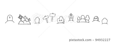 Vector doodle sepulcher set Vector doodle sepulcher set 94932227