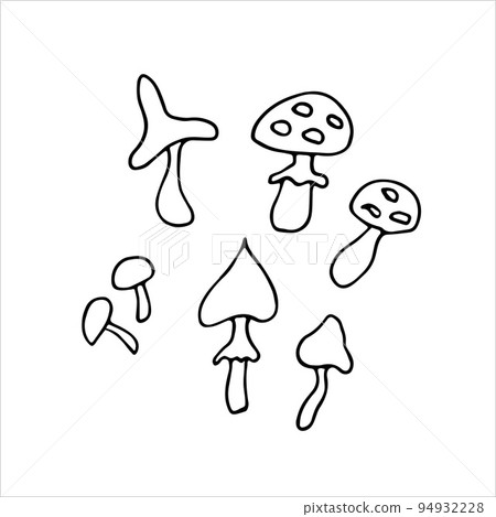 Doodle mushrooms Vector set Doodle mushrooms Vector set 94932228