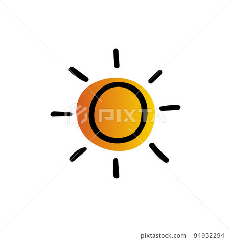 Doodle cute Sun. Hand drawn Yellow Sol Doodle cute Sun. Hand drawn Yellow Sol 94932294