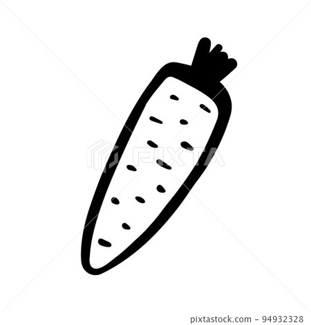 Doodle ripe carrot. Hand drawn fresh vegetable Doodle ripe carrot. Hand drawn fresh vegetable 94932328