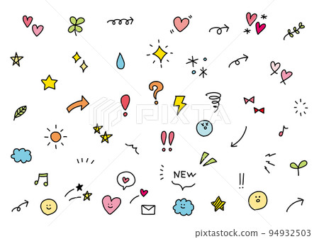Handwritten material set colored Handwritten material set colored 94932503