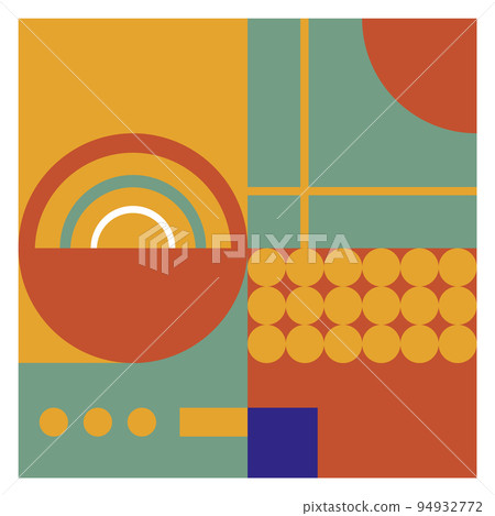 Vintage geometric art poster. Modern square banner 94932772