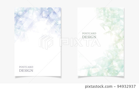 Watercolor painted postcard design G [vertical / purple / green] 94932937