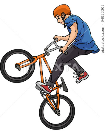 BMX Rider Cartoon Colored Clipart Illustration BMX Rider Cartoon Colored Clipart Illustration 94933305