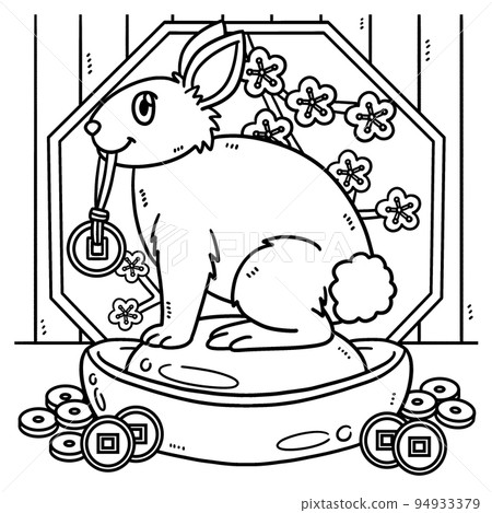 Rabbit Charm Display Year Of The Rabbit Coloring Rabbit Charm Display Year Of The Rabbit Coloring 94933379