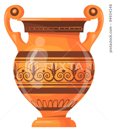 Ancient urn. Antique cartoon pottery. Decorative greek crockery 94934148