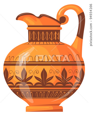 Cartoon greek jug. Ancient ceramic pottery icon 94934166