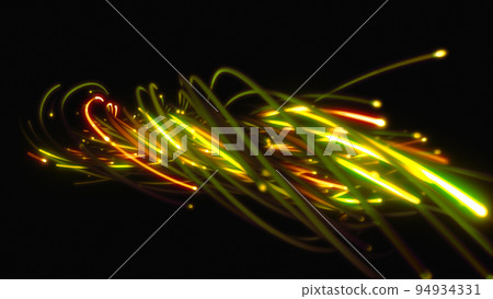 3D rendering of a colorful abstract background of strings, lines, ribbons, fibers or wires 3D rendering of a colorful abstract background of strings, lines, ribbons, fibers or wires 94934331