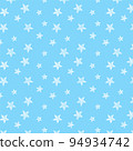 Hand-drawn stars in the blue sky pattern 94934742