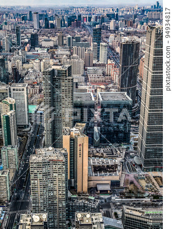 BEJING,CHINA 24.02.2019: Central business district CBD City skyline. Modern skyscrapers in the financial center 94934817