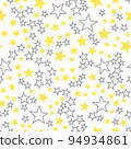 Yellow and gray stars seamless vector pattern 94934861