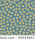 Yellow circles seamless pattern blue color 94934862