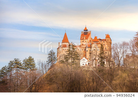 Dracula Bran medieval castle, sunset view, Romania Dracula Bran medieval castle, sunset view, Romania 94936024