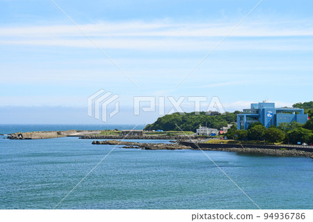 Michinoku Coastal Trail Hachinohe City, Aomori Prefecture View of Hachinohe Fisheries Science Museum from Kabushima Shrine 94936786