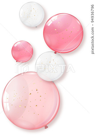 Party Colorful Balloons with Shadow - Stock Illustration [94936796] - PIXTA